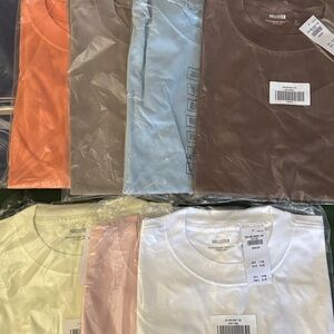 Hollister T-Shirt Set - Orange, Blue, Brown, White
